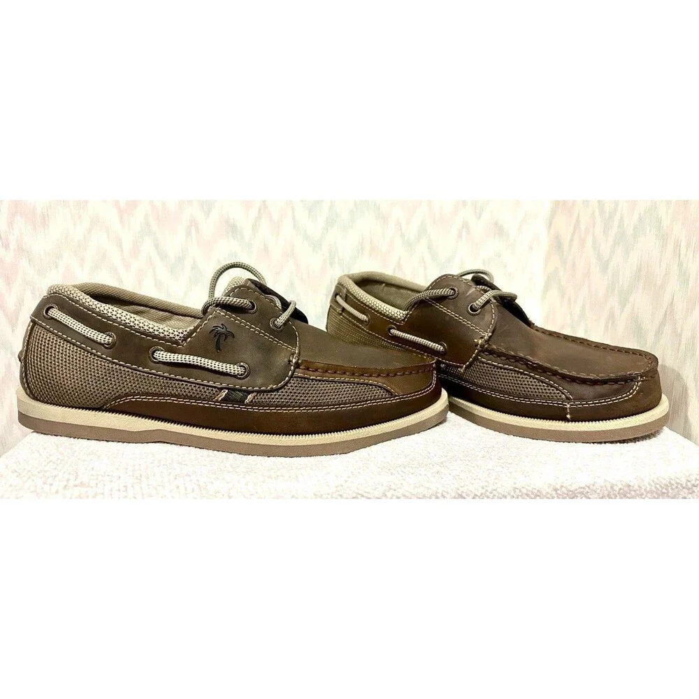 Margaritaville Men's Anchor Lace Boat Shoe Brown Size 10 MG1301E